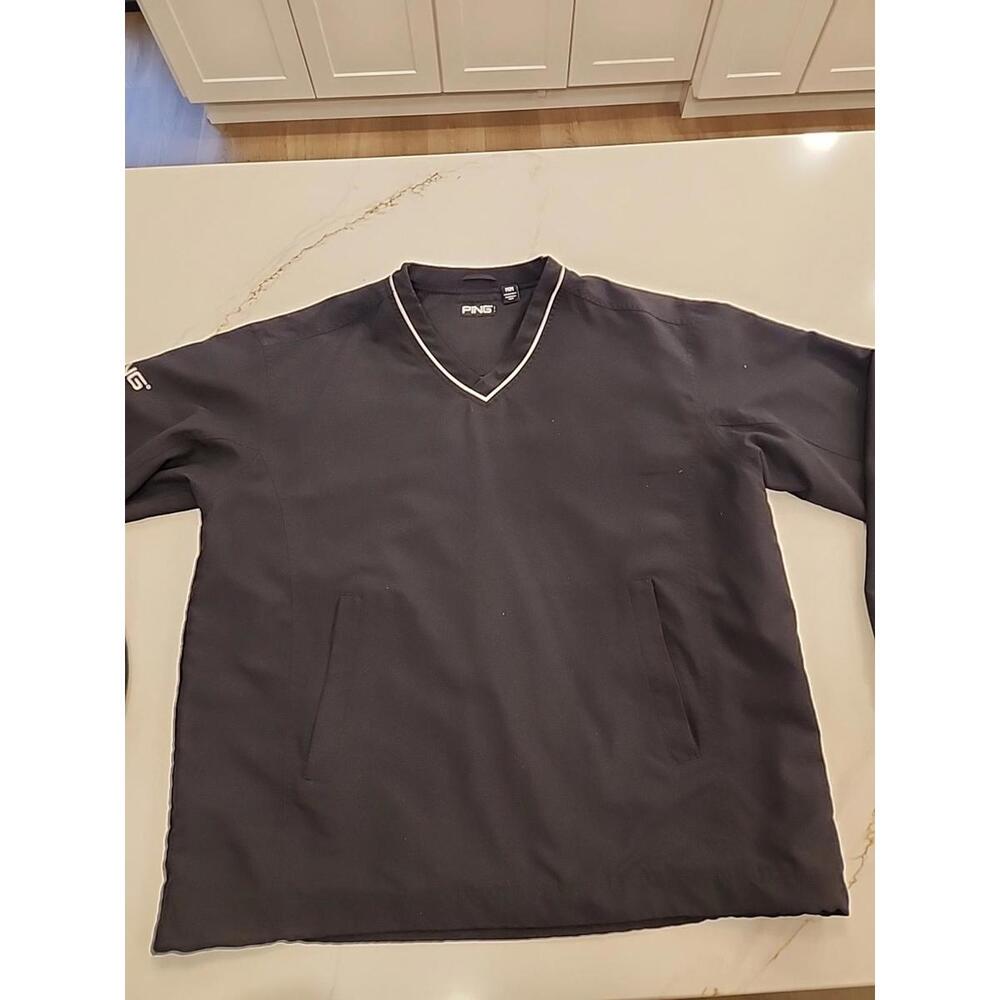PING Collection Golf Black Long Sleeve Pullover Jacket Men's Medium